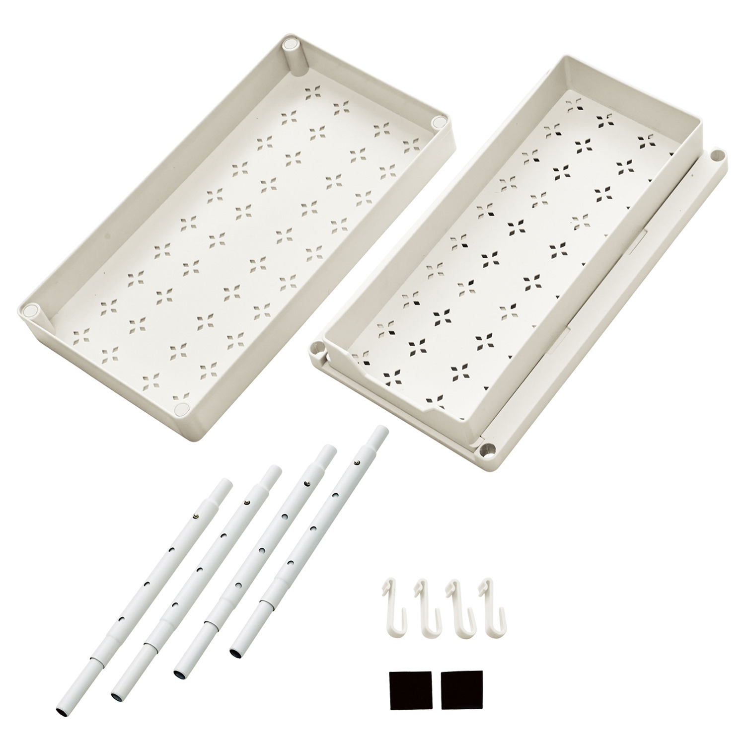 高さ調節できる シンク下収納ラック＆ ３ＷＡＹ フライパンスタンドセット