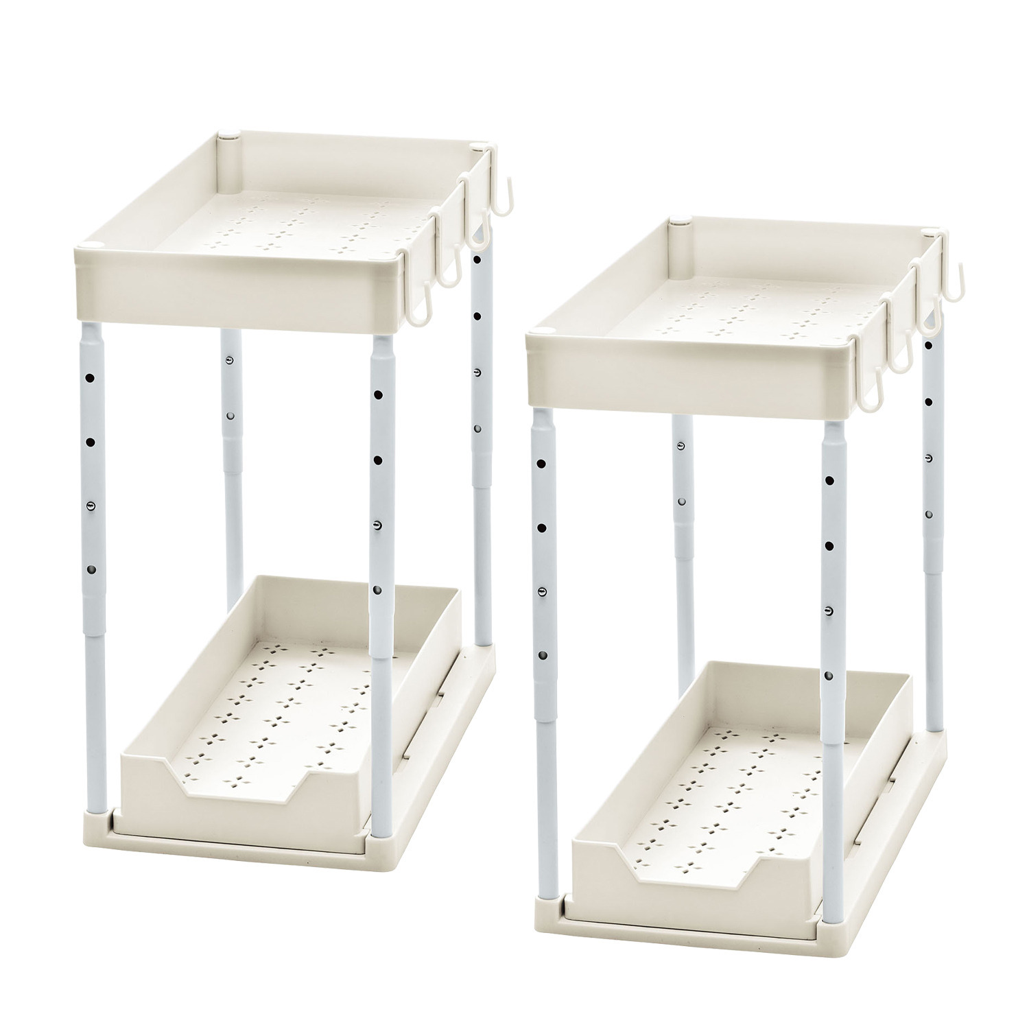 高さ調節できる シンク下収納ラック ２組セット