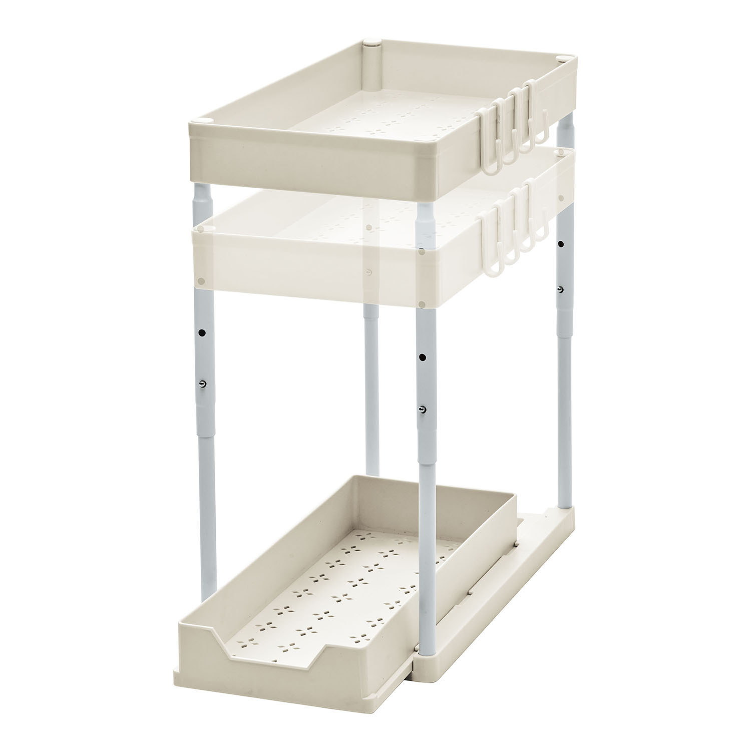高さ調節できる シンク下収納ラック ２組セット