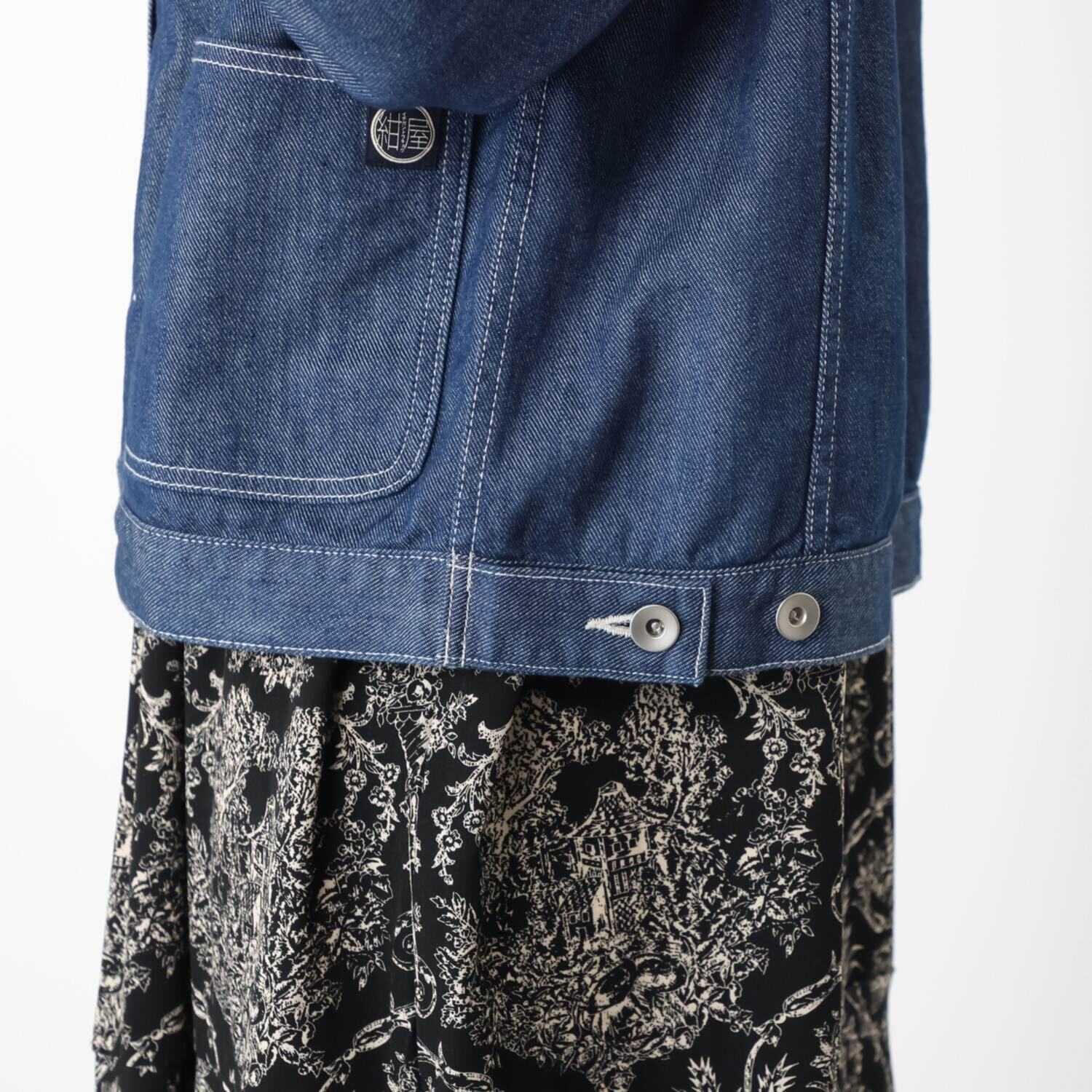 紺屋イチガントウキョウ ライトオンスデニム ノーカラージャケット