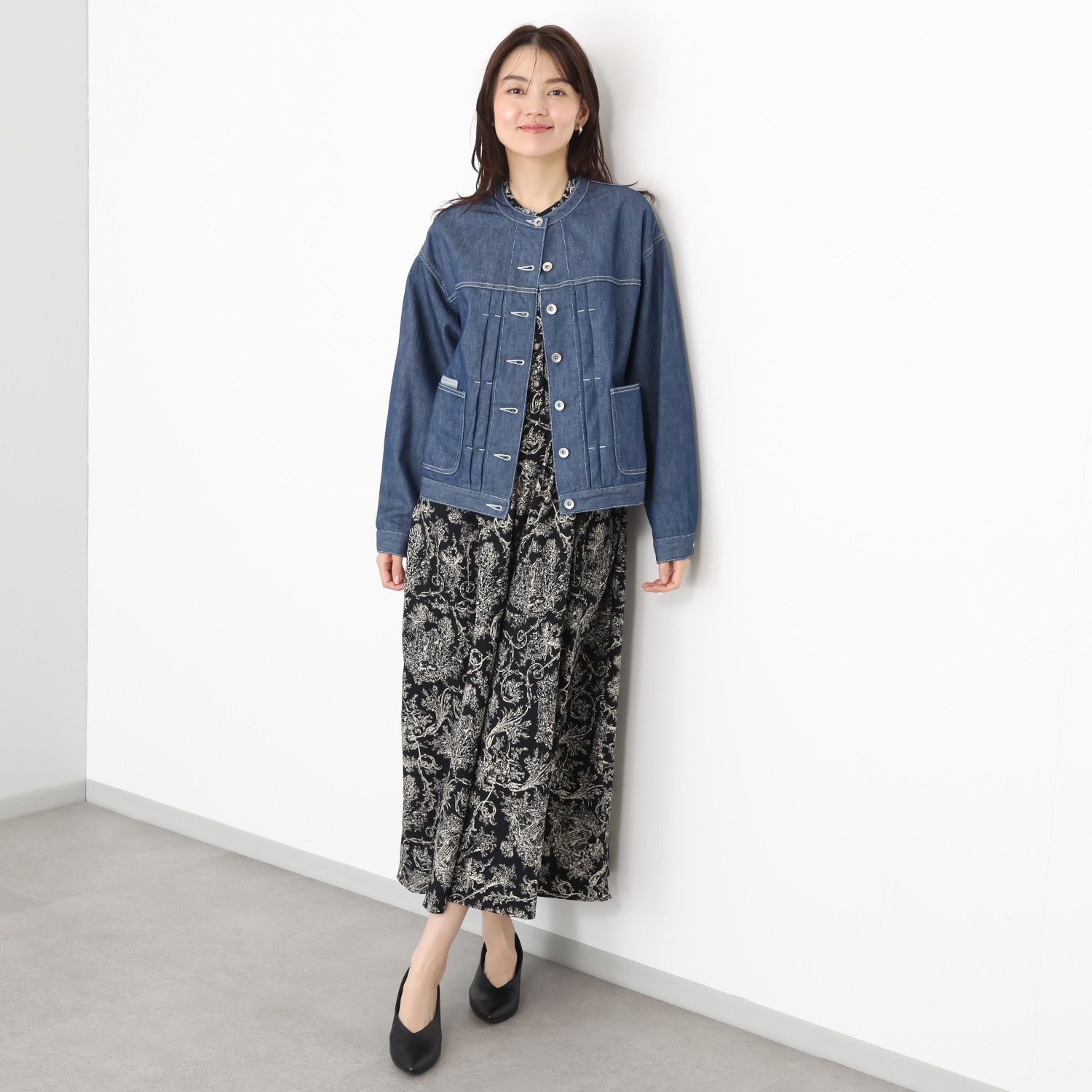 紺屋イチガントウキョウ ライトオンスデニム ノーカラージャケット