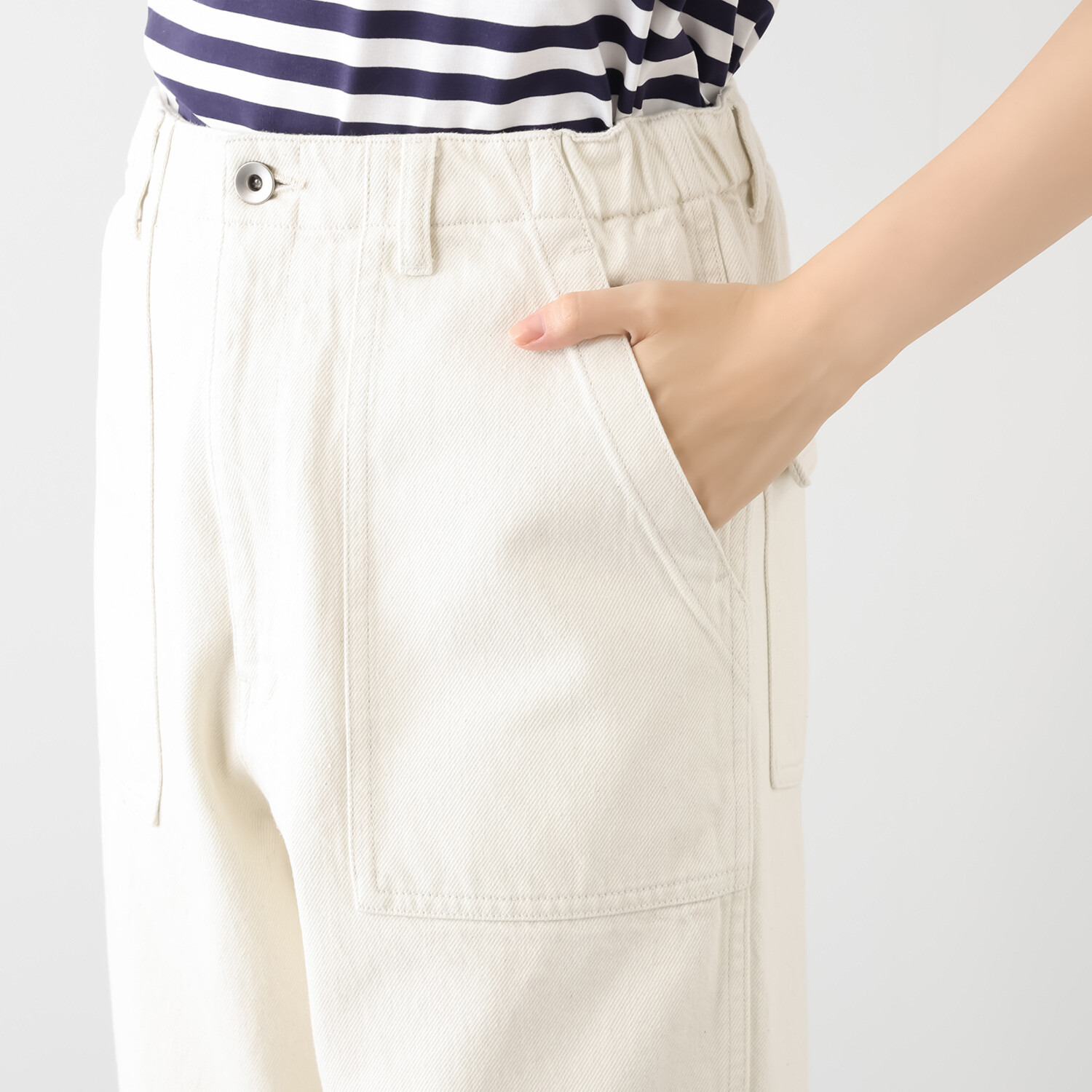 紺屋イチガントウキョウ ライトオンスデニム ベイカーパンツ