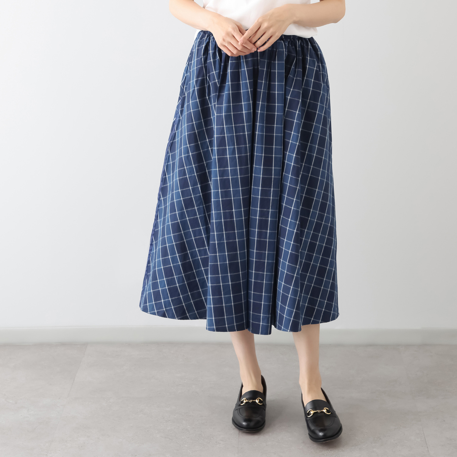 紺屋イチガントウキョウ ライン入り ギャザースカート