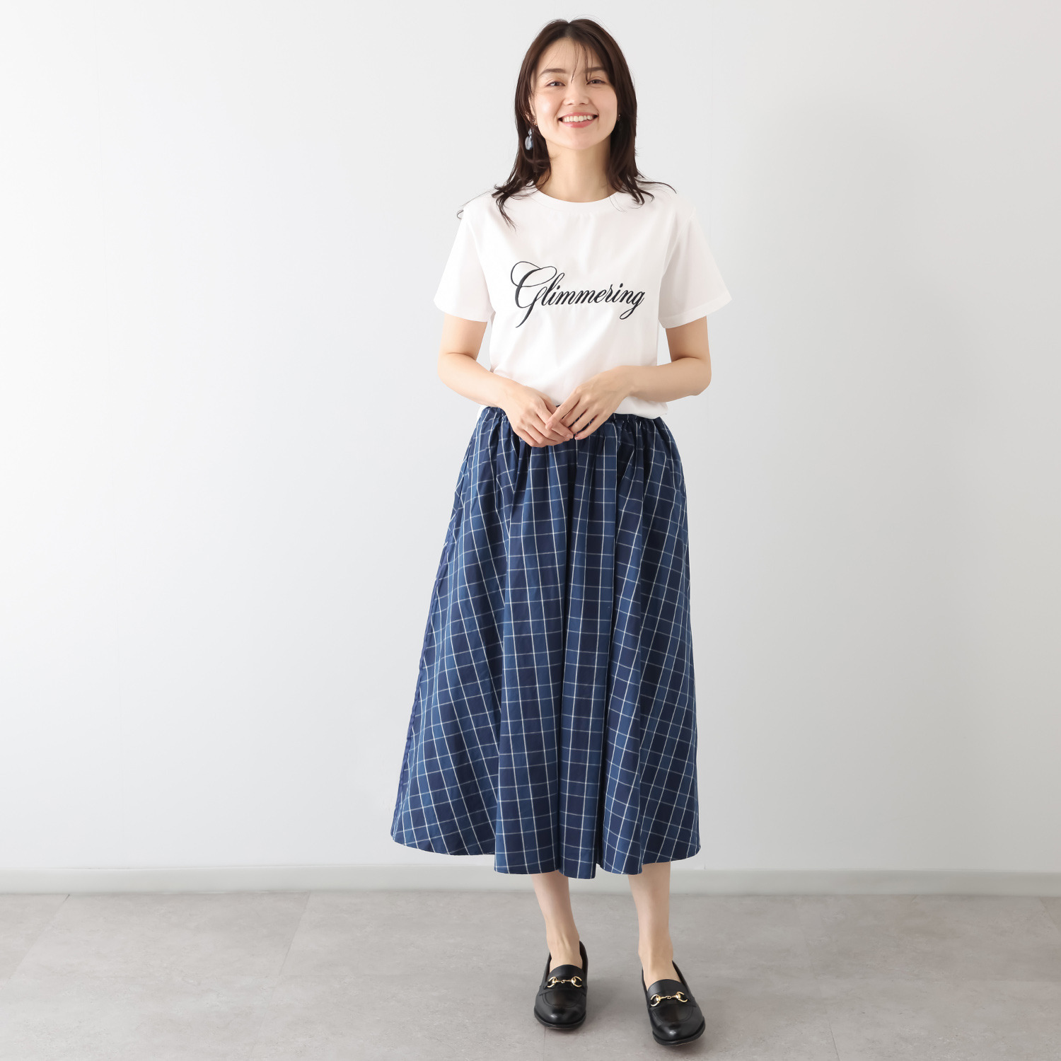 紺屋イチガントウキョウ ライン入り ギャザースカート