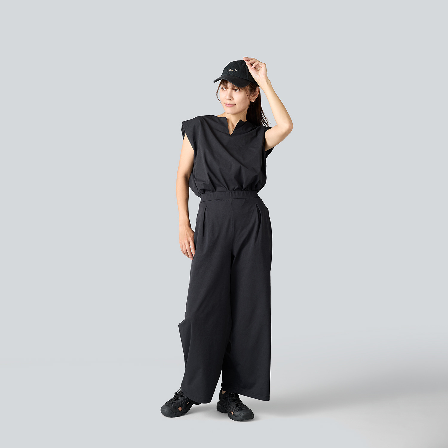 マンスリートライミー 楽ちんきれい見え ジャージー セットアップ