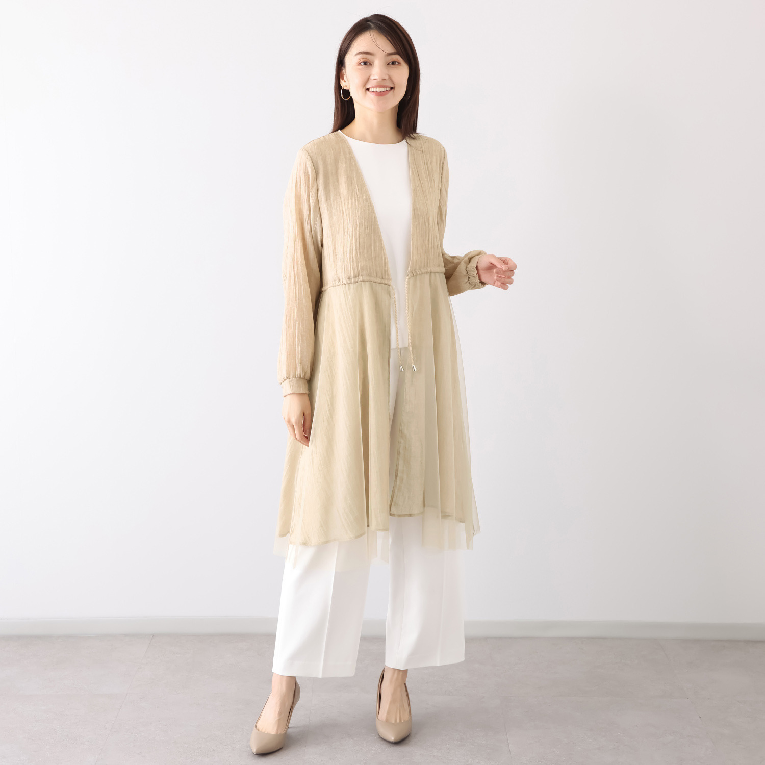 ラブソル エアリーワッシャー ロングカーディガン