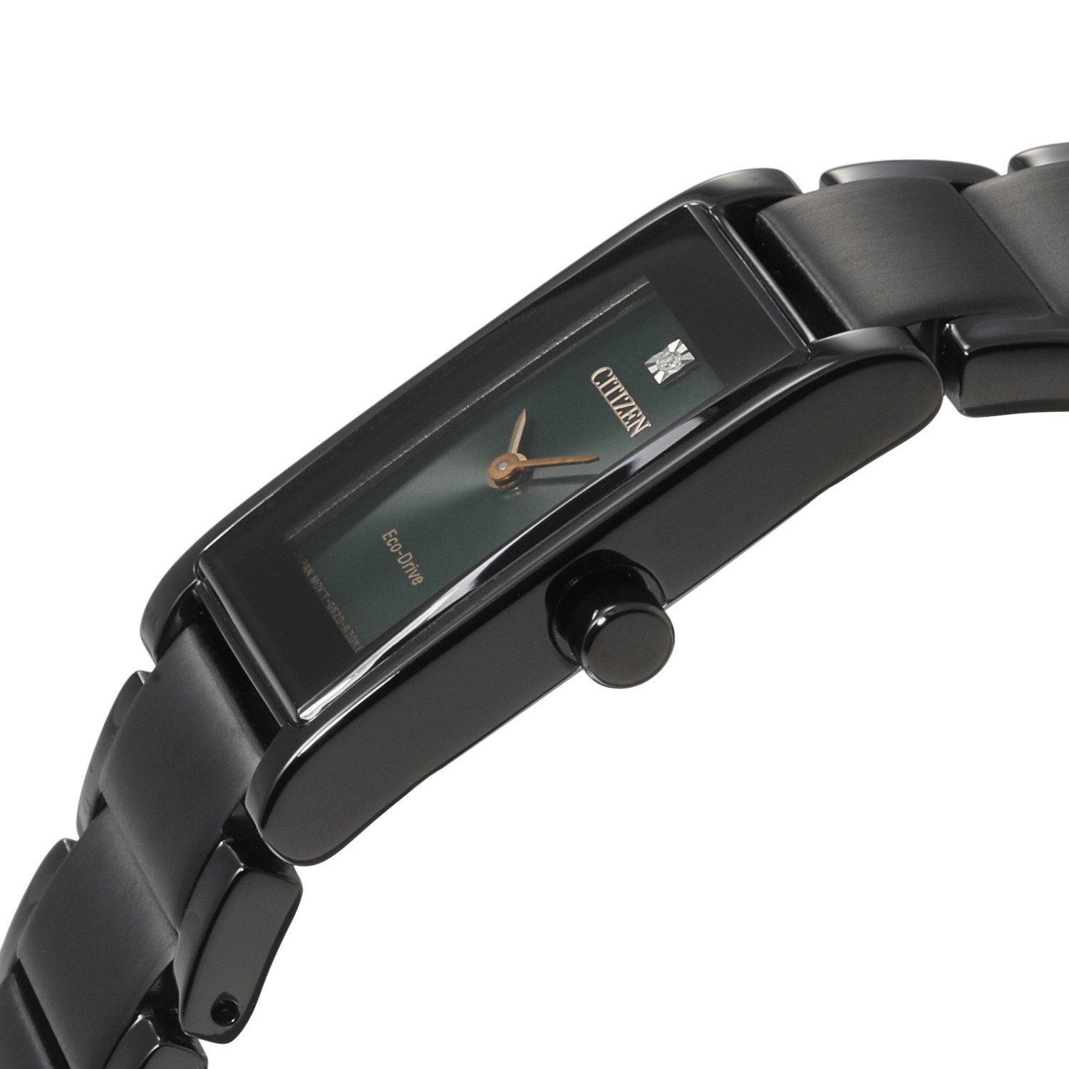 シチズン １ポイントダイヤモンド スクエアフェイス ソーラーウォッチ ＜ブラック＞