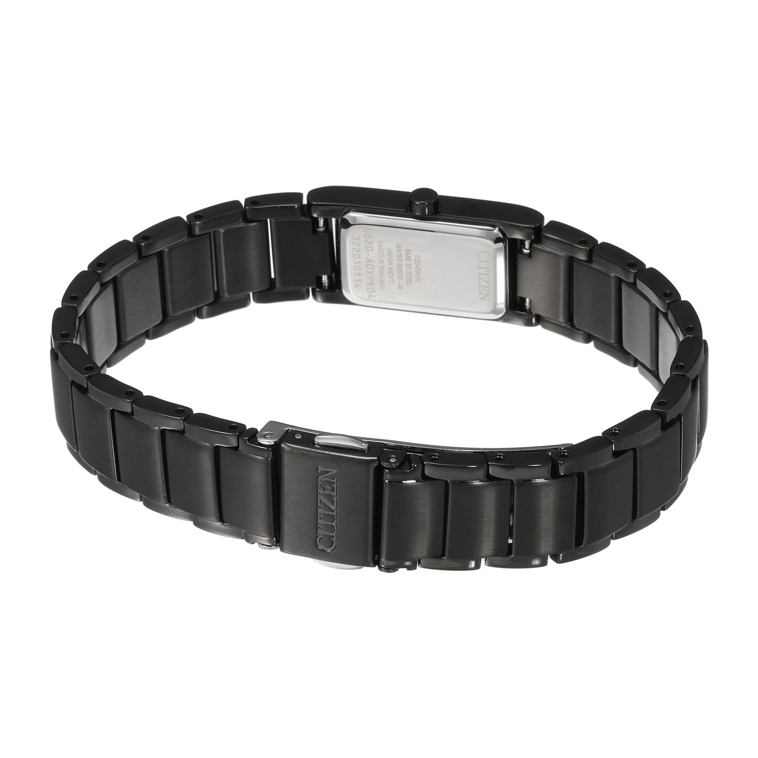 シチズン １ポイントダイヤモンド スクエアフェイス ソーラーウォッチ ＜ブラック＞