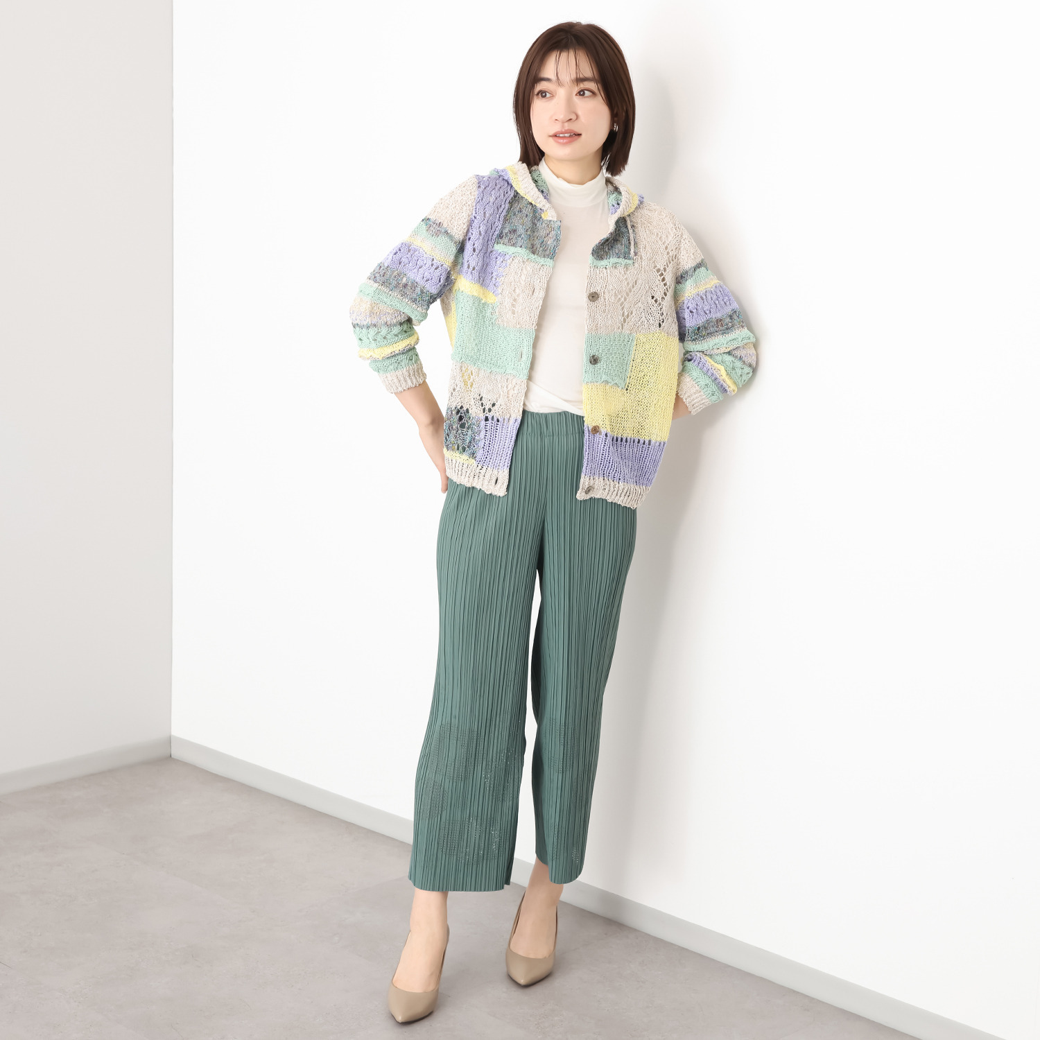 エム　アンド　キョウコ フード付カーディガン