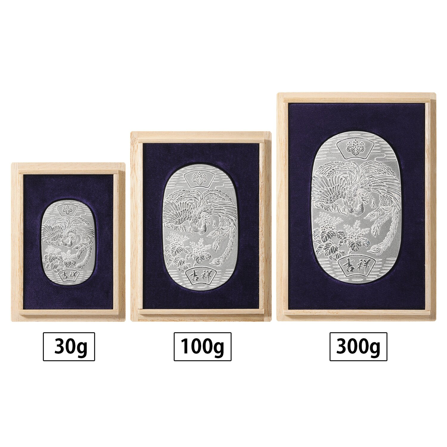 光則 純銀製 インゴット小判 “鳳凰と桐” ＜３０ｇ＞