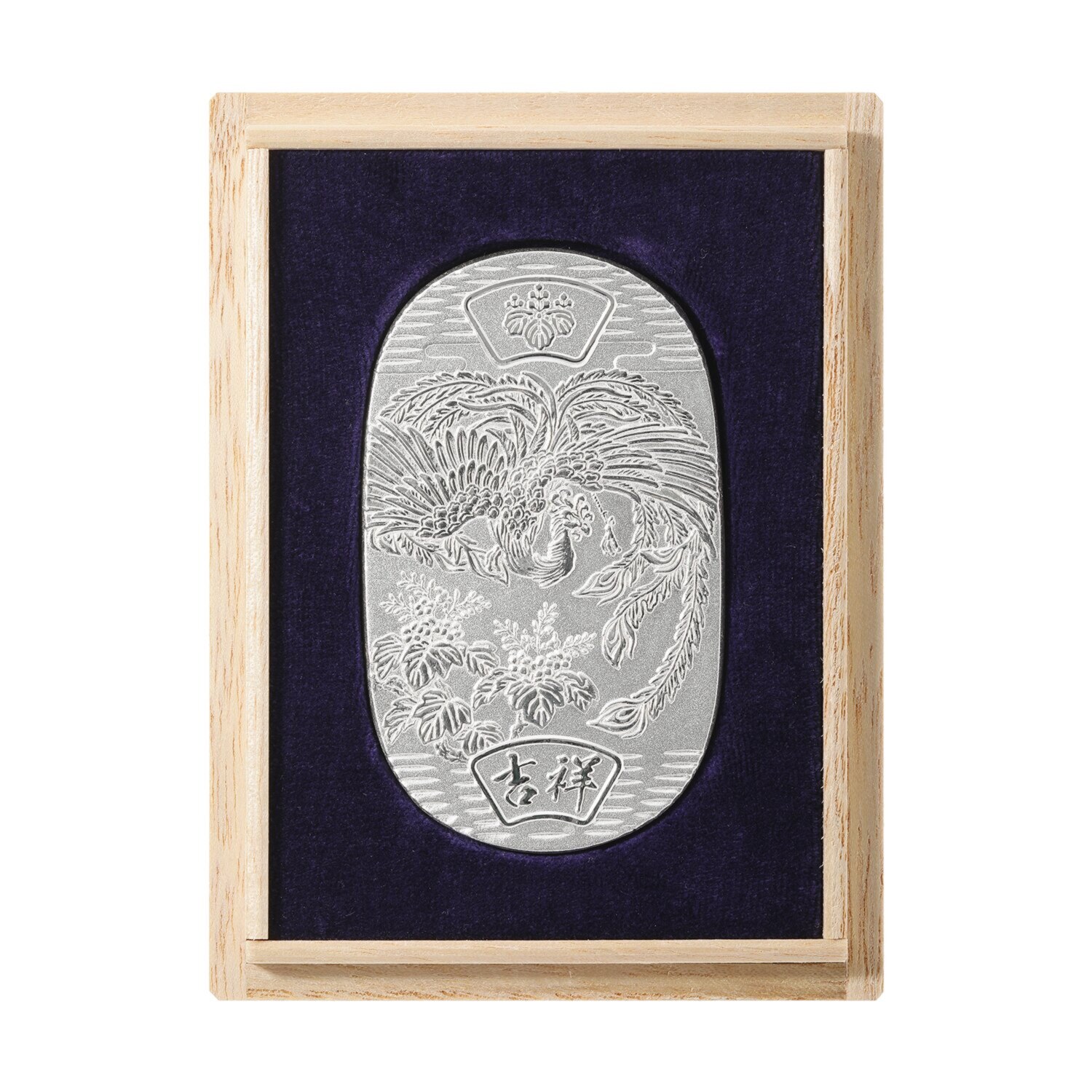 光則 純銀製 インゴット大判 “鳳凰と桐” ＜１００ｇ＞
