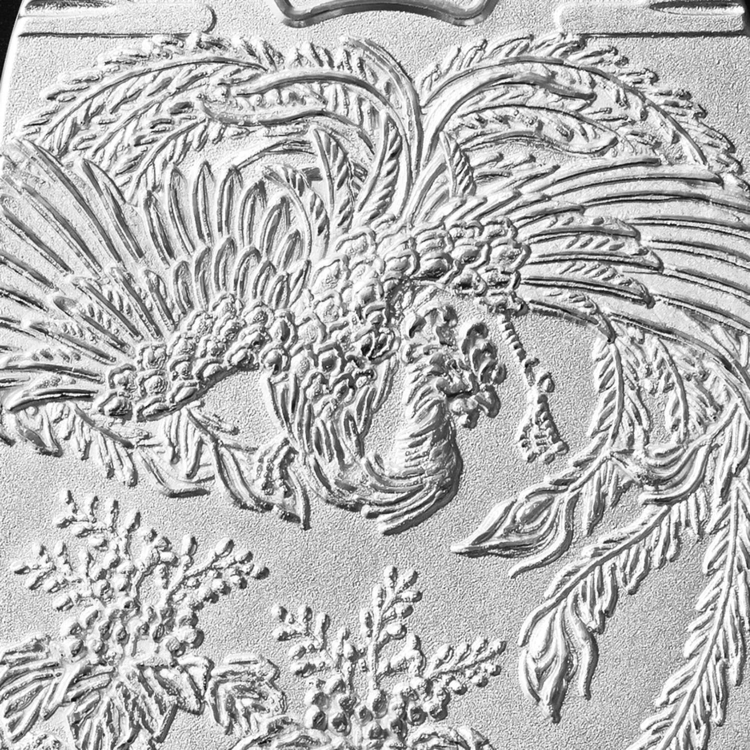 光則 純銀製 インゴット大判 “鳳凰と桐” ＜３００ｇ＞