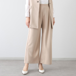 アリュメット カットジョーゼット ワイドパンツ
