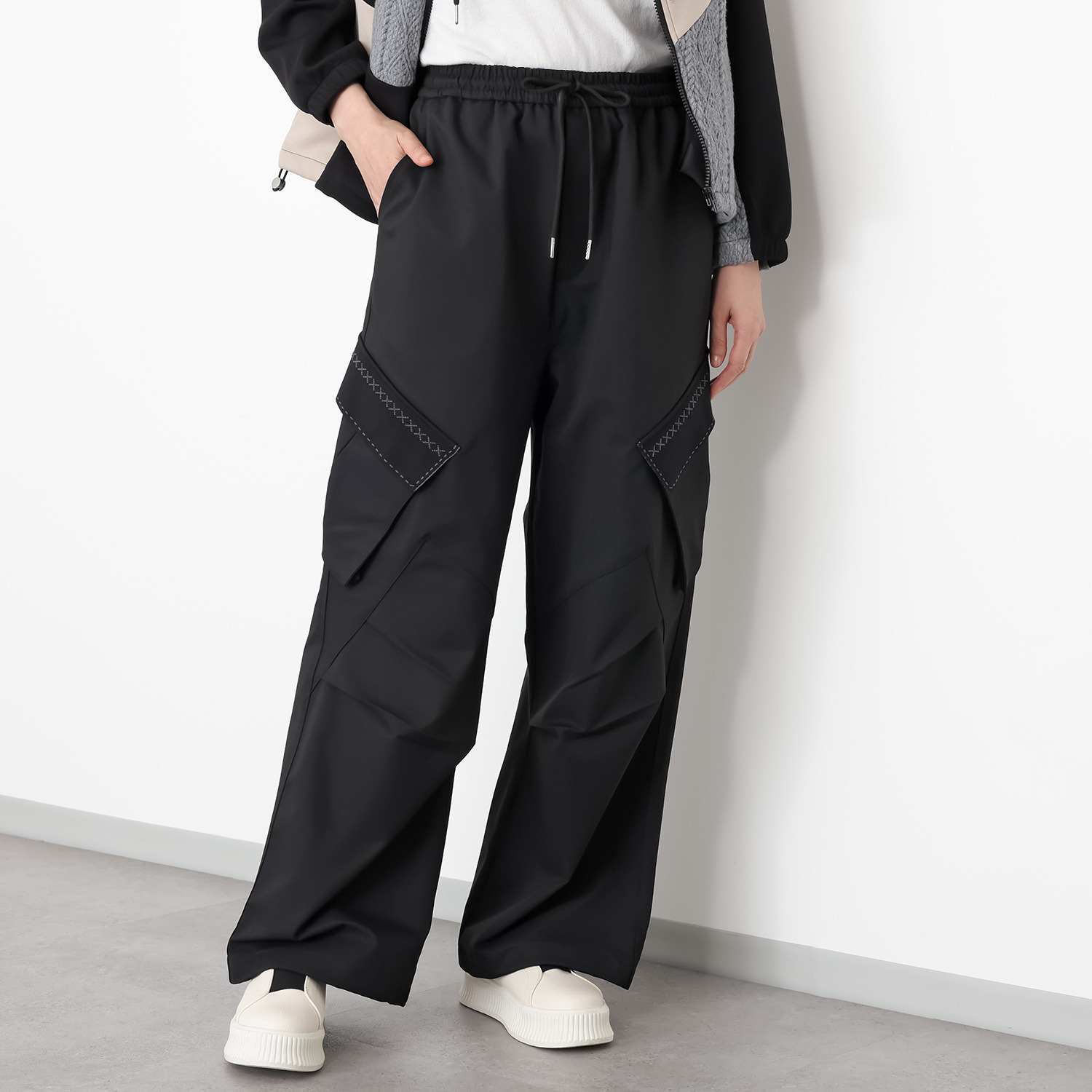 プラスエム デザインカーゴパンツ