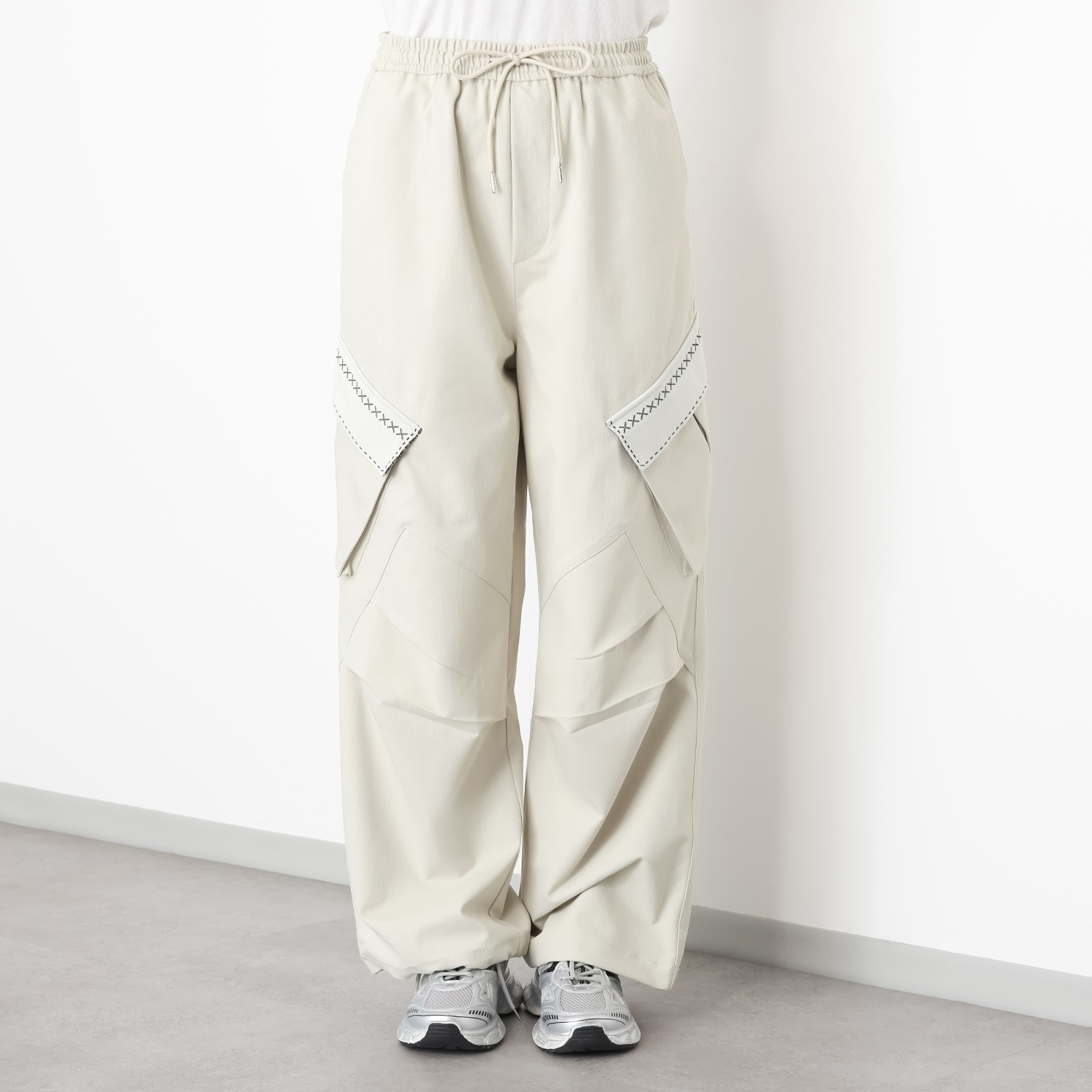 プラスエム デザインカーゴパンツ