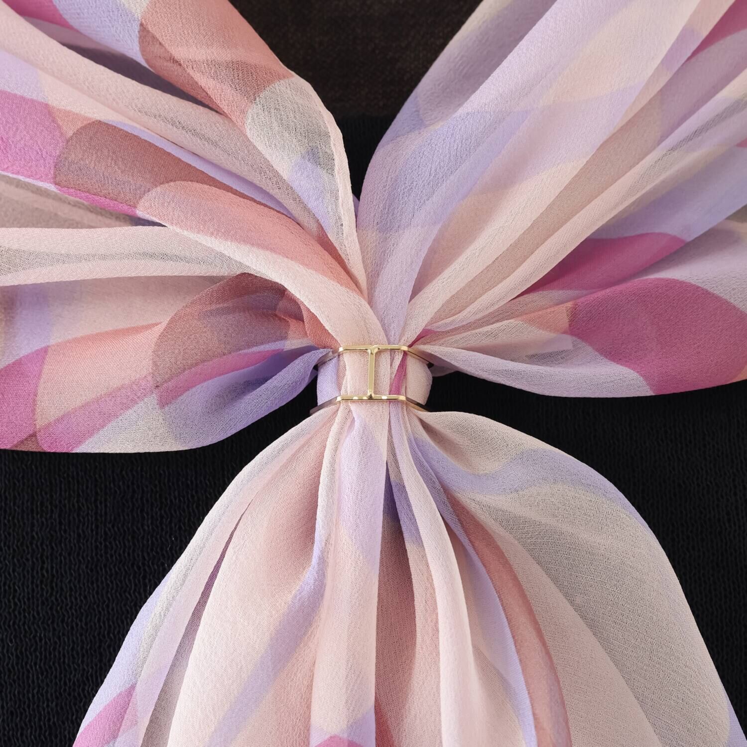 シルクに夢中 リング付 シルク１００％ ロングスカーフ