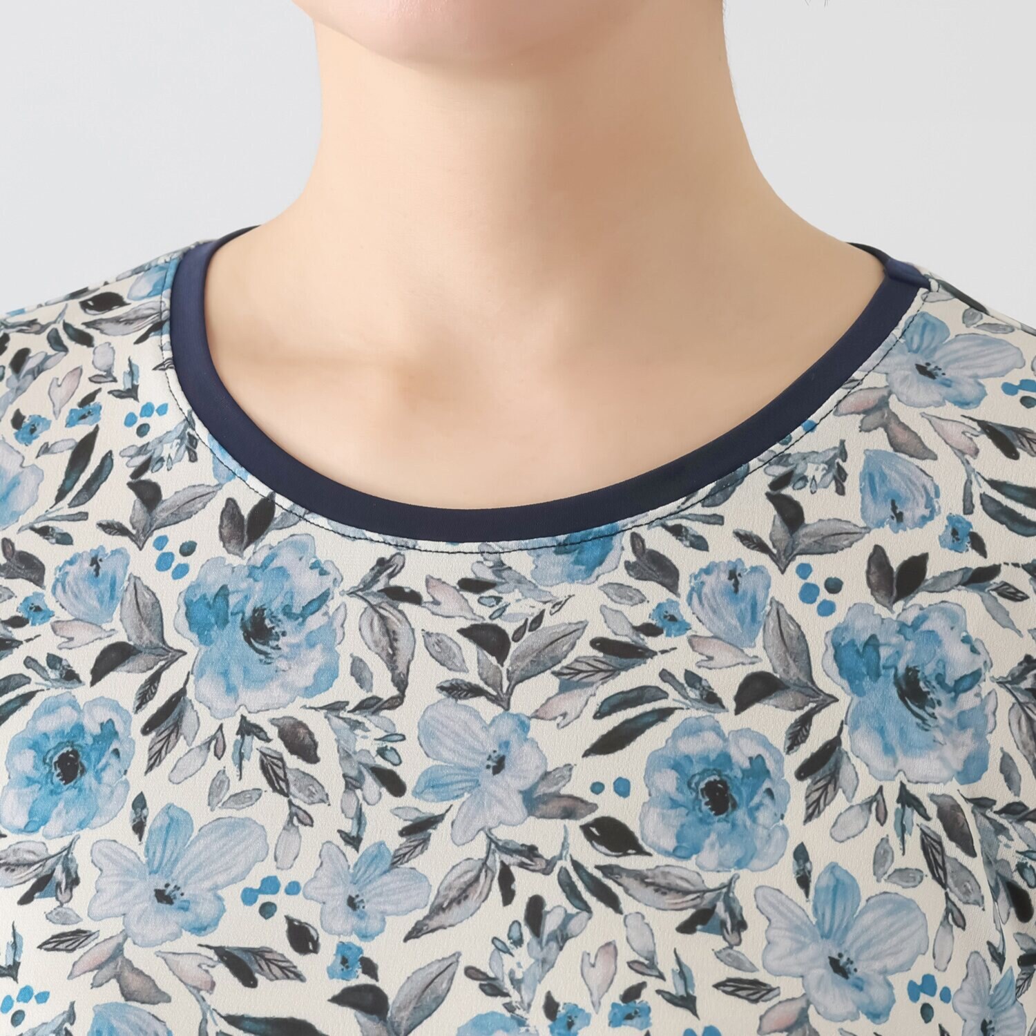 ダジュール 裾デザインカット プリントチュニック