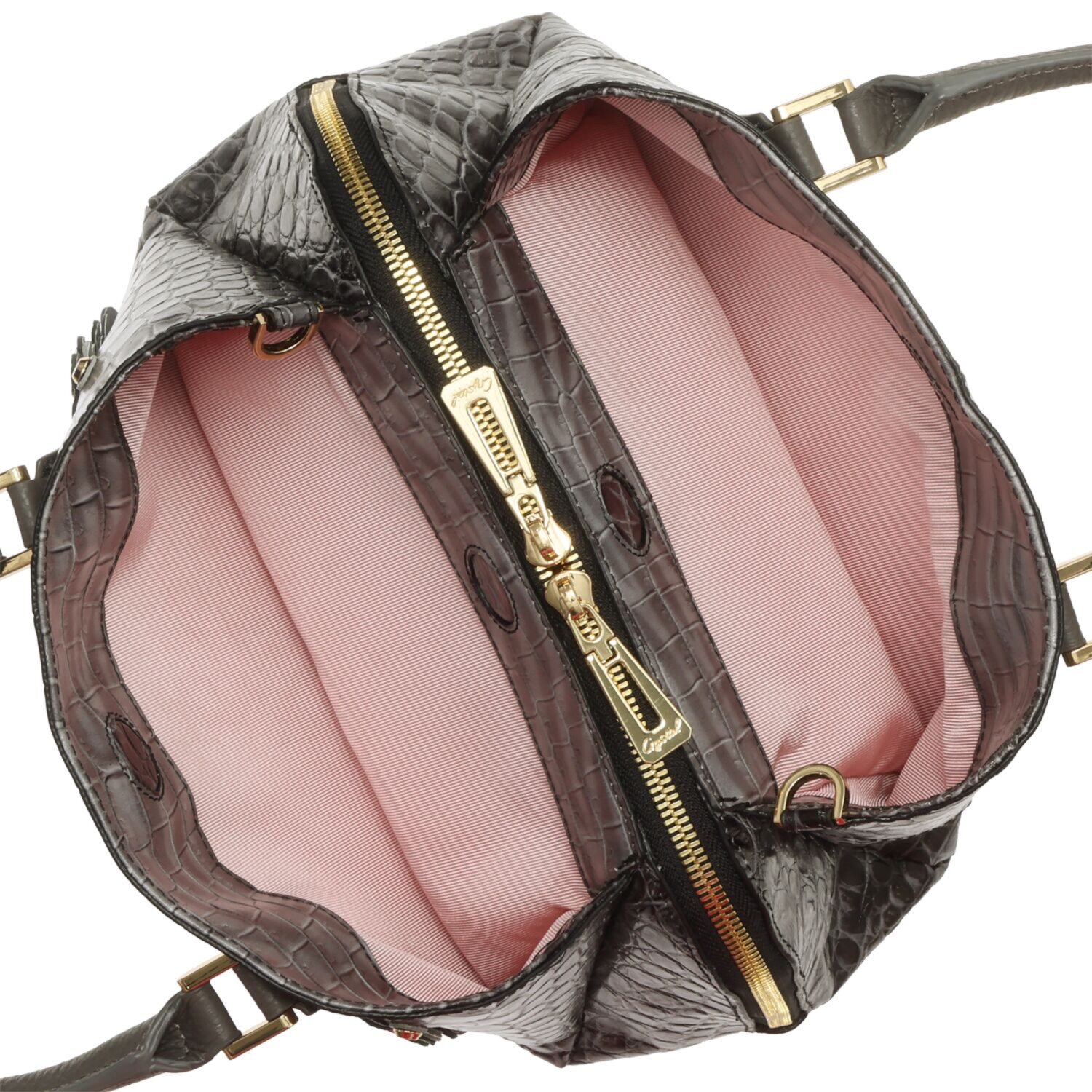 レザージュエルズ ギャレリア　ココリュクス イタリアンレザー ゼブラプリント フラワーモティーフ ２ウェイバッグ