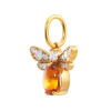 クランティーク シトリン＆モアサナイト 幸運の象徴 ミツバチモティーフ ペンダントトップ