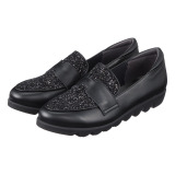 ヒルズアヴェニュー ＜日本製＞レザー グリッター リップルソールローファー