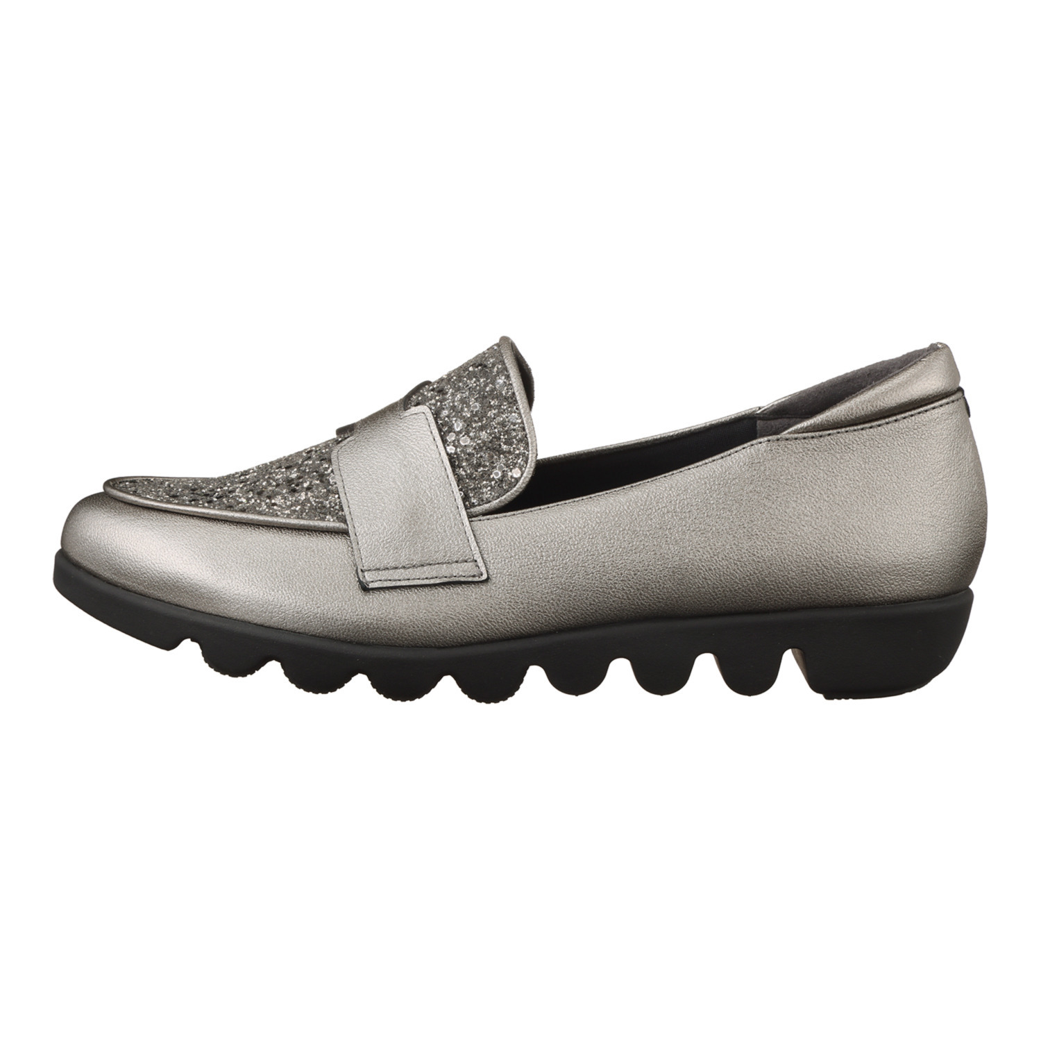 ヒルズアヴェニュー ＜日本製＞レザー グリッター リップルソールローファー