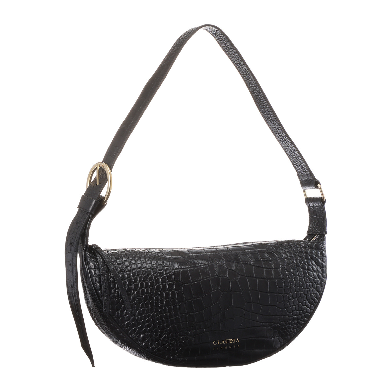 クラウディア ＜イタリア製＞ ソフトカーフレザー クロコダイル型押し ワンハンドルバッグ