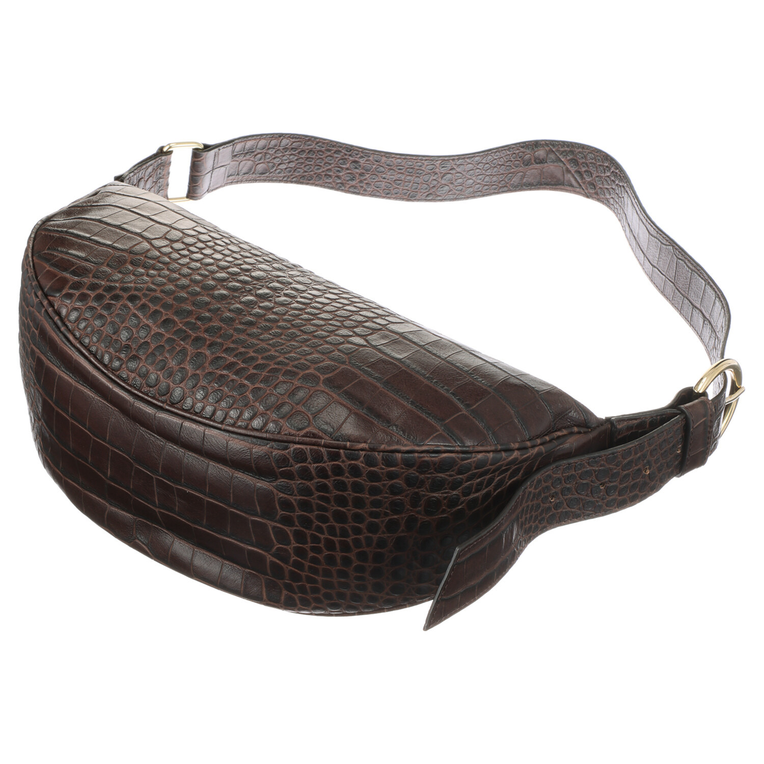 クラウディア ＜イタリア製＞ ソフトカーフレザー クロコダイル型押し ワンハンドルバッグ