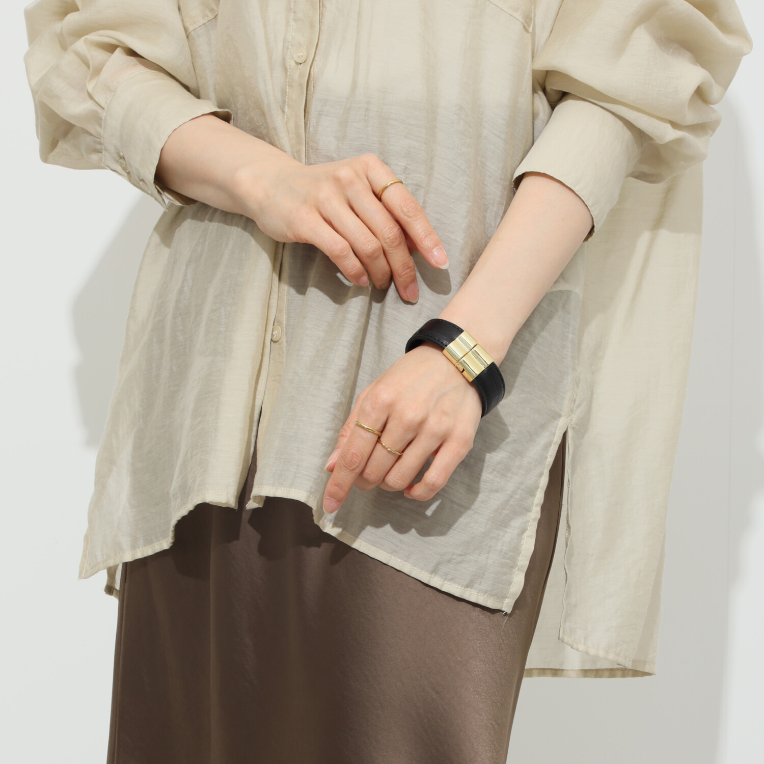 クラウディア ＜イタリア製＞ ソフトカーフレザー クロコダイル型押し ２ウェイ ブレスレットバッグ