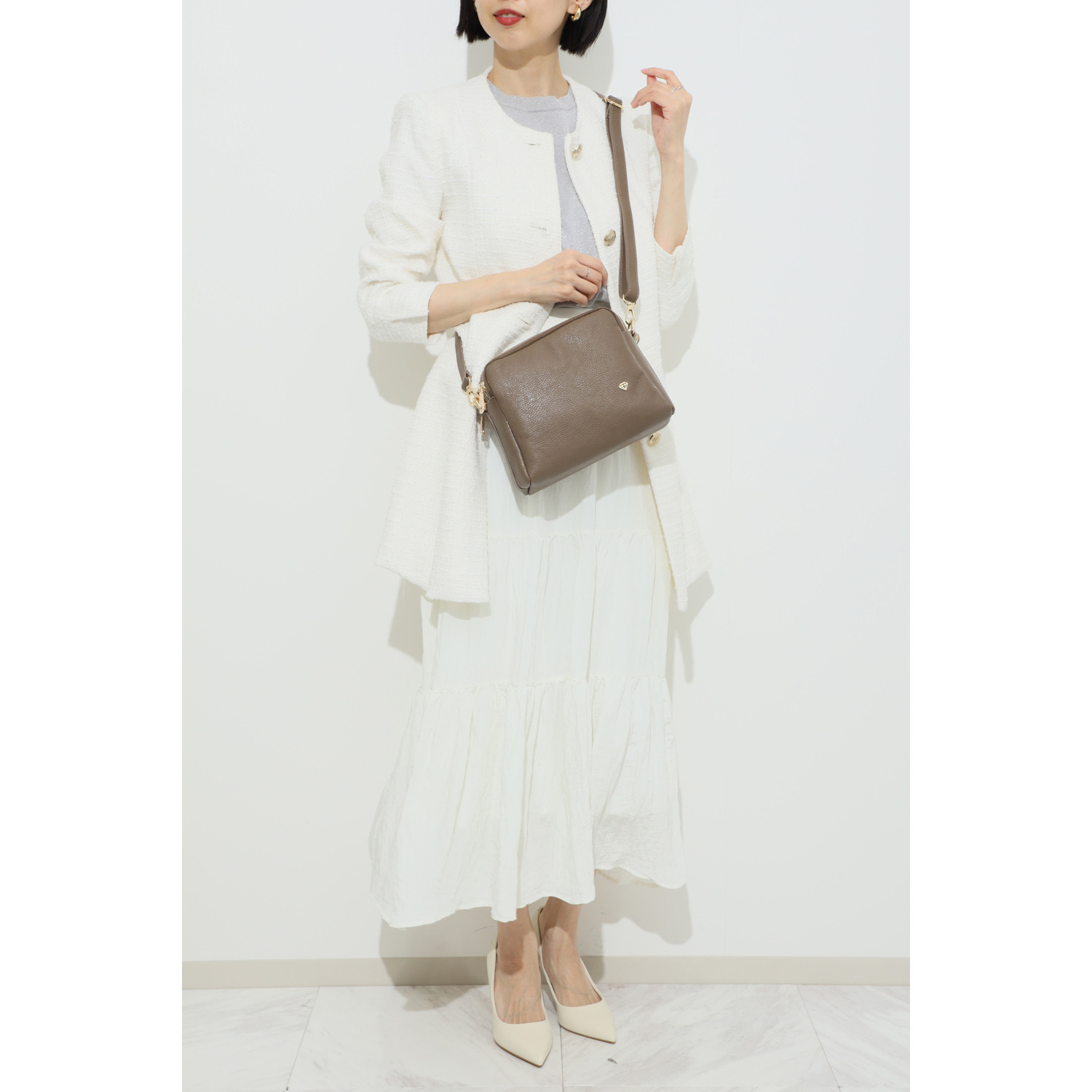 カレイドス ＜イタリア製＞ シボカーフレザー ショルダーバッグ