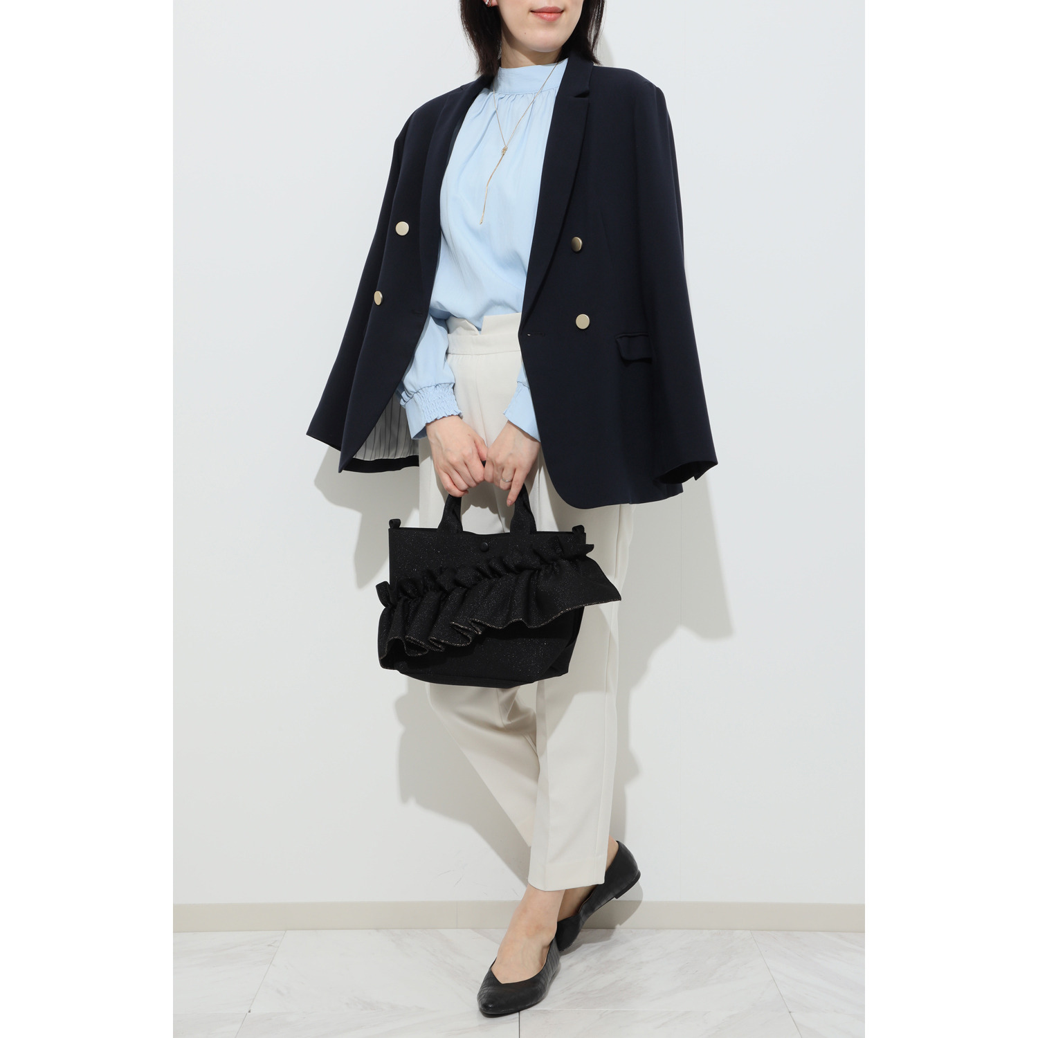 ルートート 大人かわいい ボリュームフリル ２ウェイトートバッグ “デリ” ルフル・ラッフル