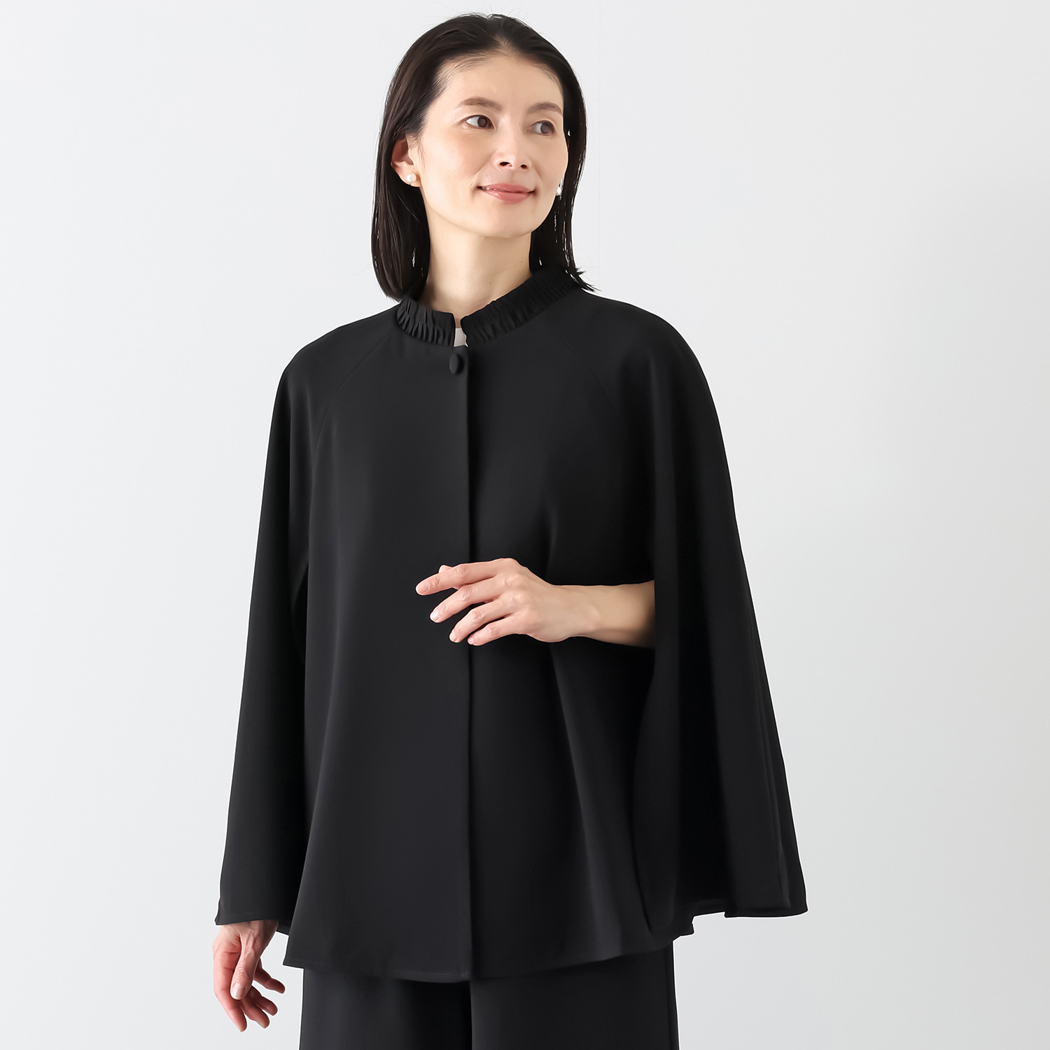 岩佐 国内生産 国内生地 スタンドカラー フォーマルケープ