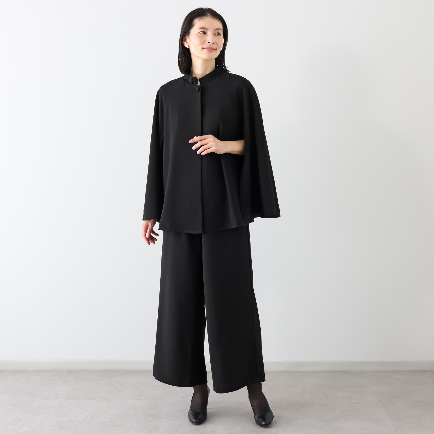 岩佐 国内生産 国内生地 スタンドカラー フォーマルケープ