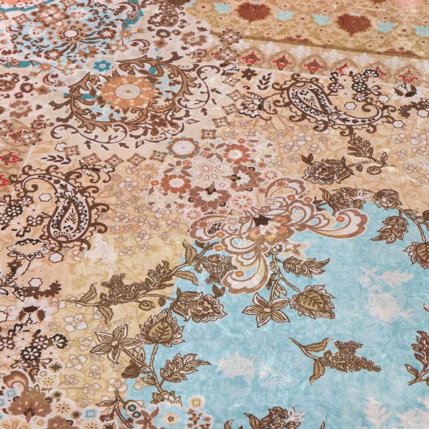 はっ水加工付 ペルシャンデザイン カーペット “サンティエラ” ＜１９０×１９０ｃｍ＞