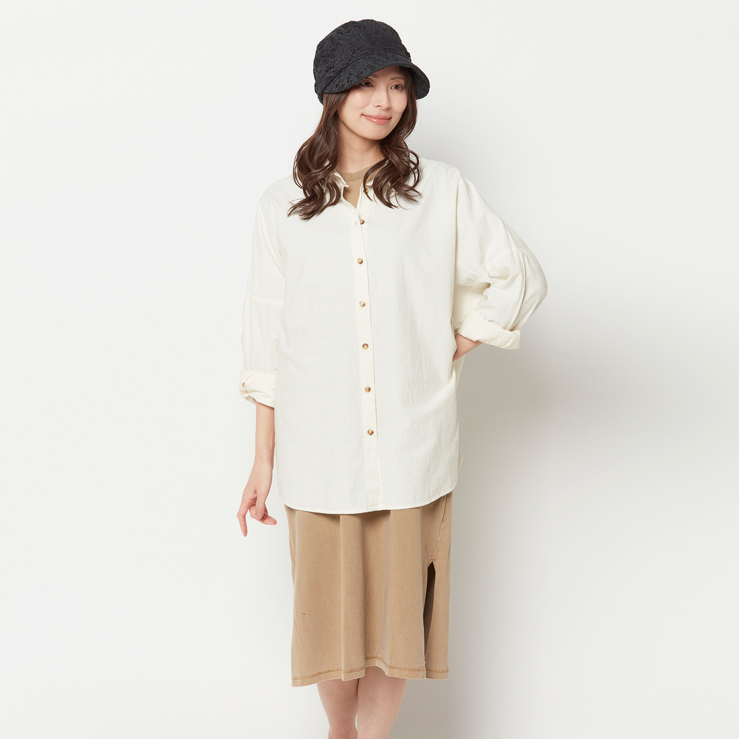 タイムクロス 日本製 綿混 洗えるナチュラルレース 軽量キャスケット