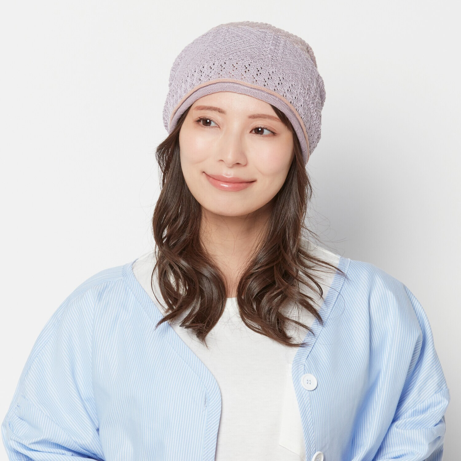 タイムクロス 日本製　超軽量 洗えるシルク混の ホールガーメント（Ｒ） おうちニット帽