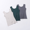 ジュエル オーガニックコットン混 ストレッチリブ編 前後２ウェイ タンクトップ３枚セット