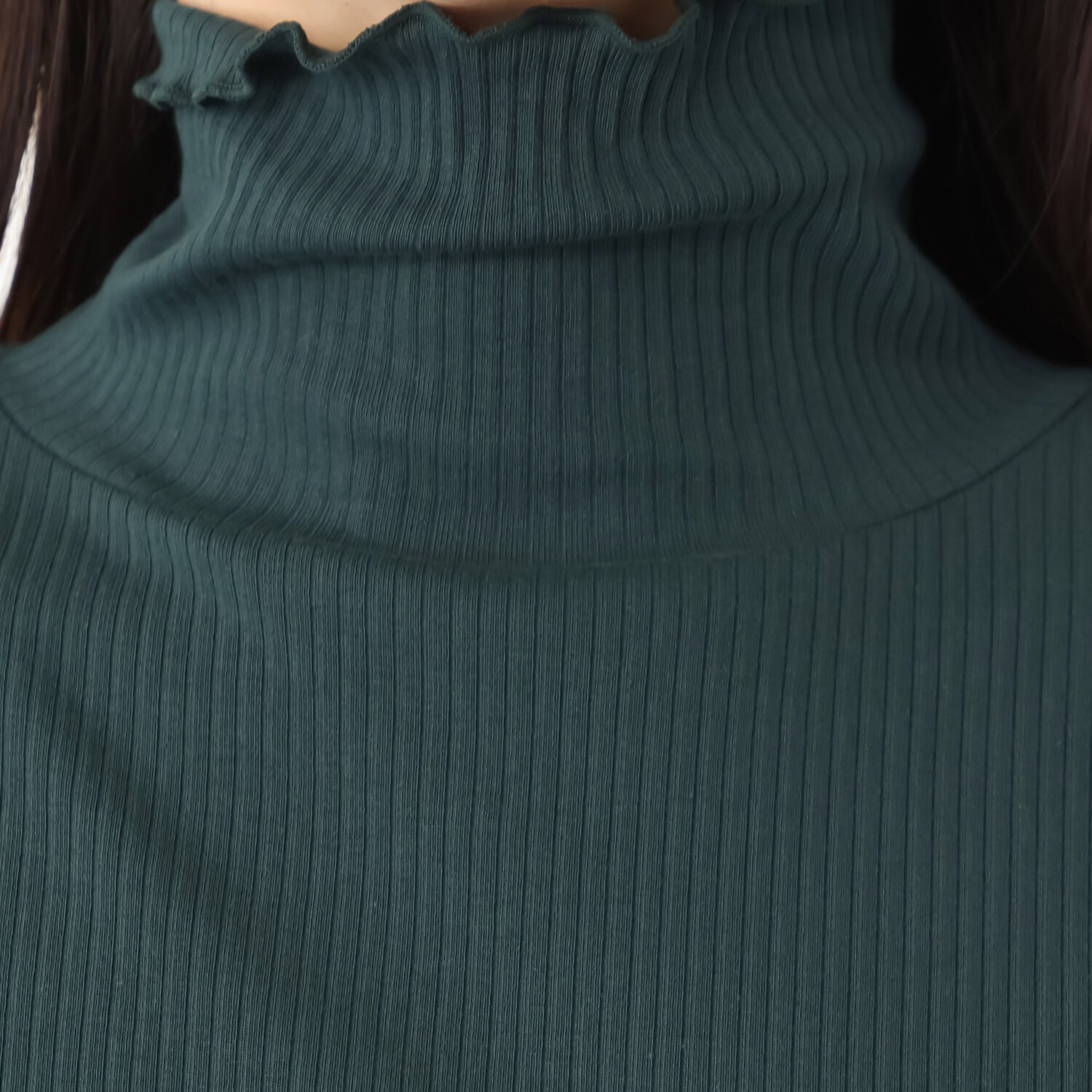 ジュエル オーガニックコットン混 ストレッチリブ編 ハイネック 五分袖インナー３枚セット