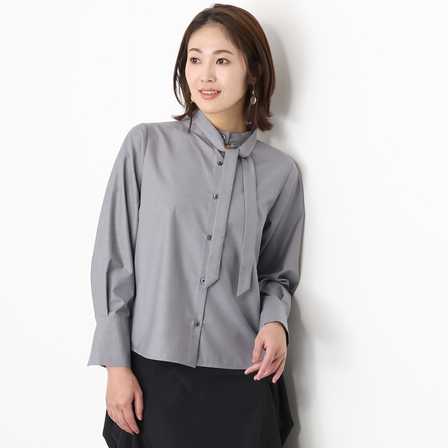 コモエリークローゼット ボウタイアクセント ブラウス