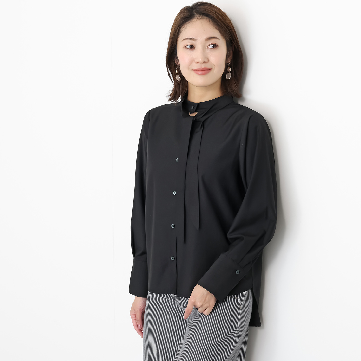 コモエリークローゼット ボウタイアクセント ブラウス