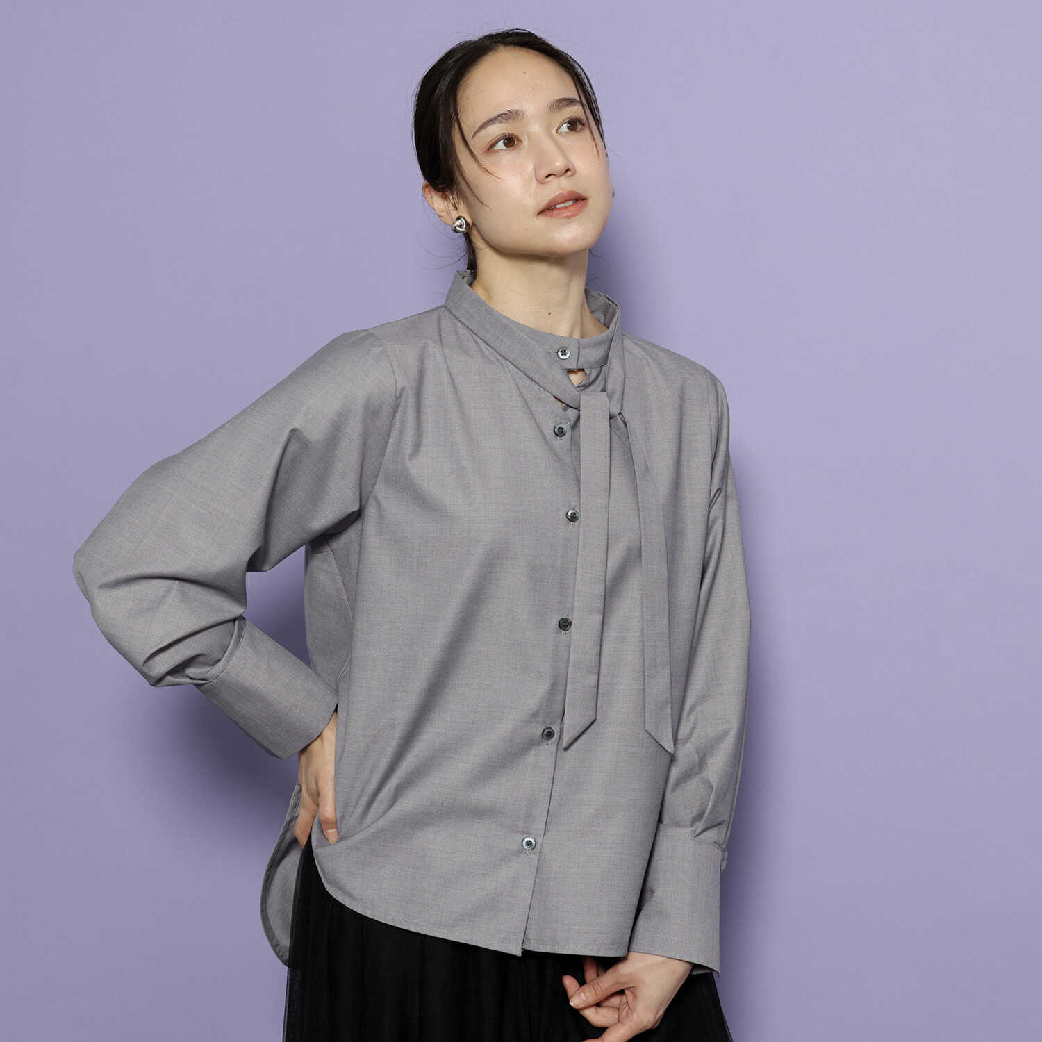 コモエリークローゼット ボウタイアクセント ブラウス