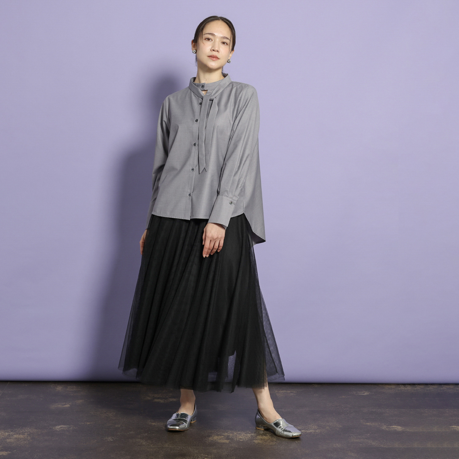 コモエリークローゼット ボウタイアクセント ブラウス