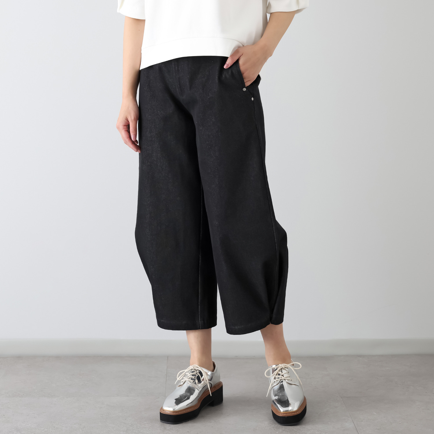 コモエリークローゼット ストレート＆コクーン デニムパンツ