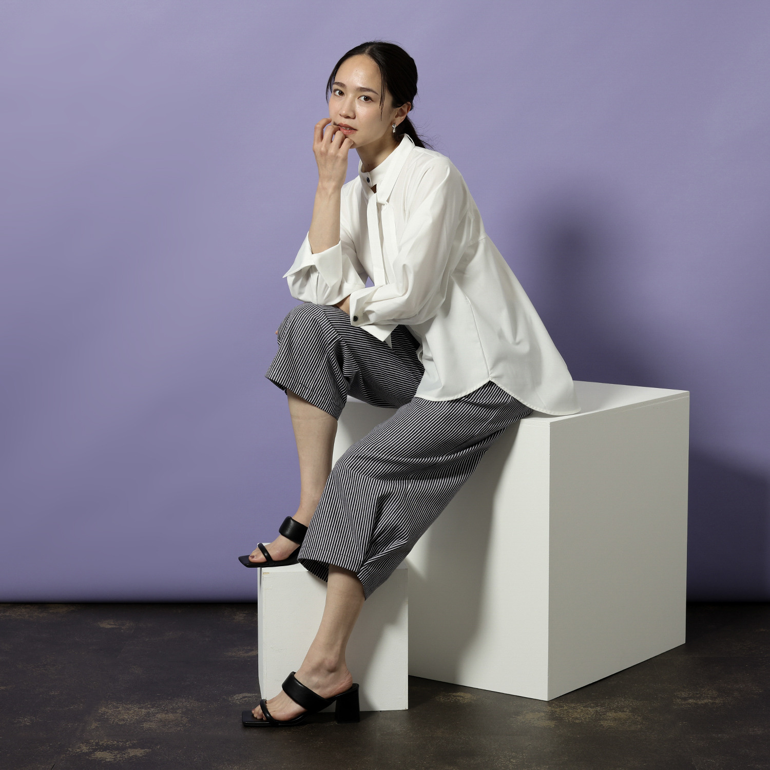 コモエリークローゼット ストレート＆コクーン デニムパンツ