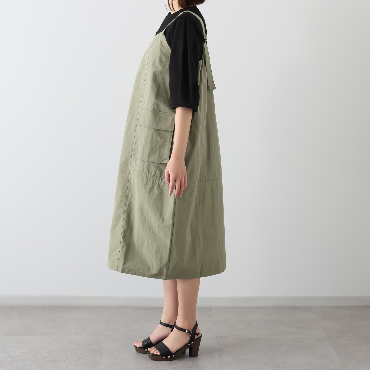コモエリークローゼット ビッグポケット ジャンパードレス