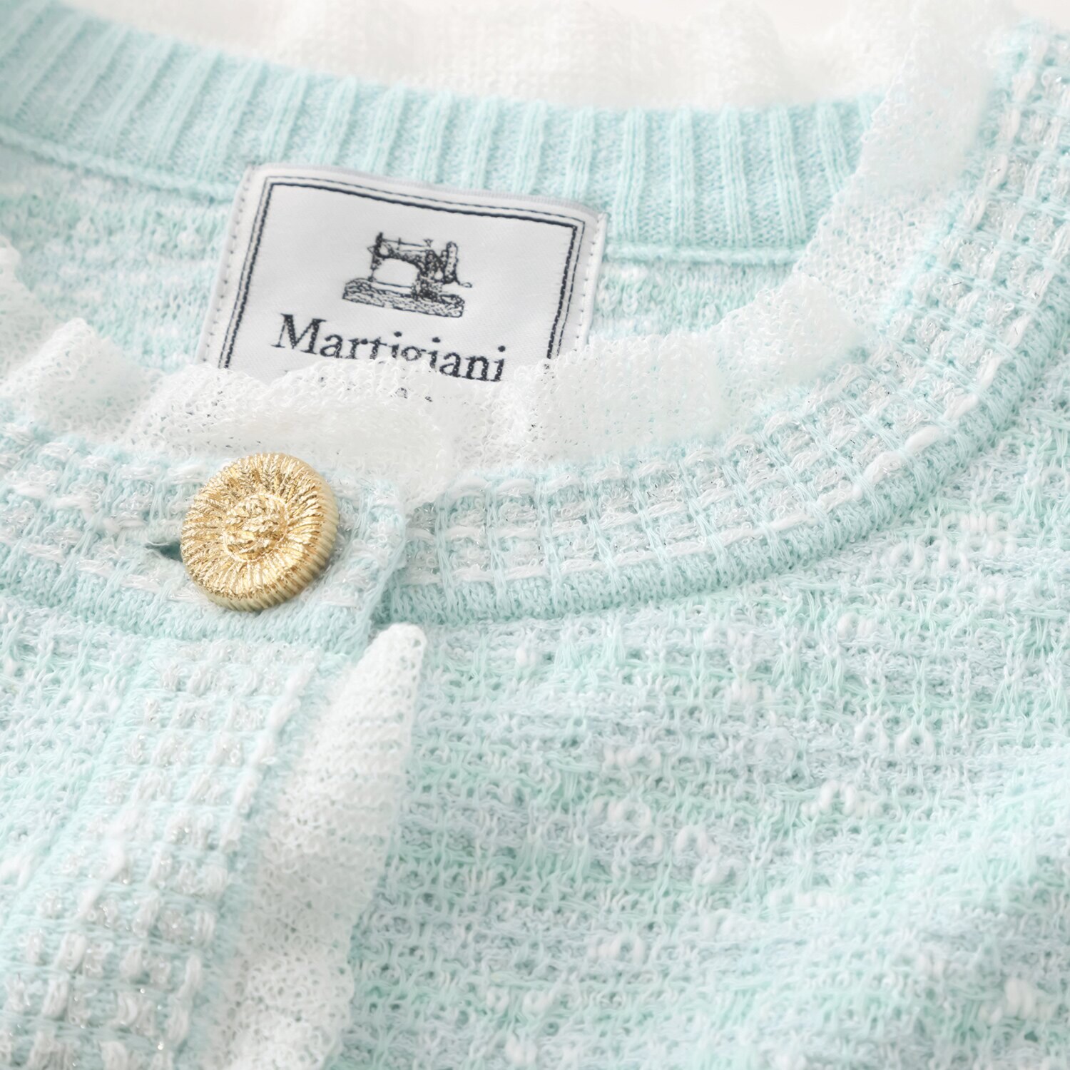 マルティジャーニ 日本製　匠の技 ツイードジャガード ニットジャケット