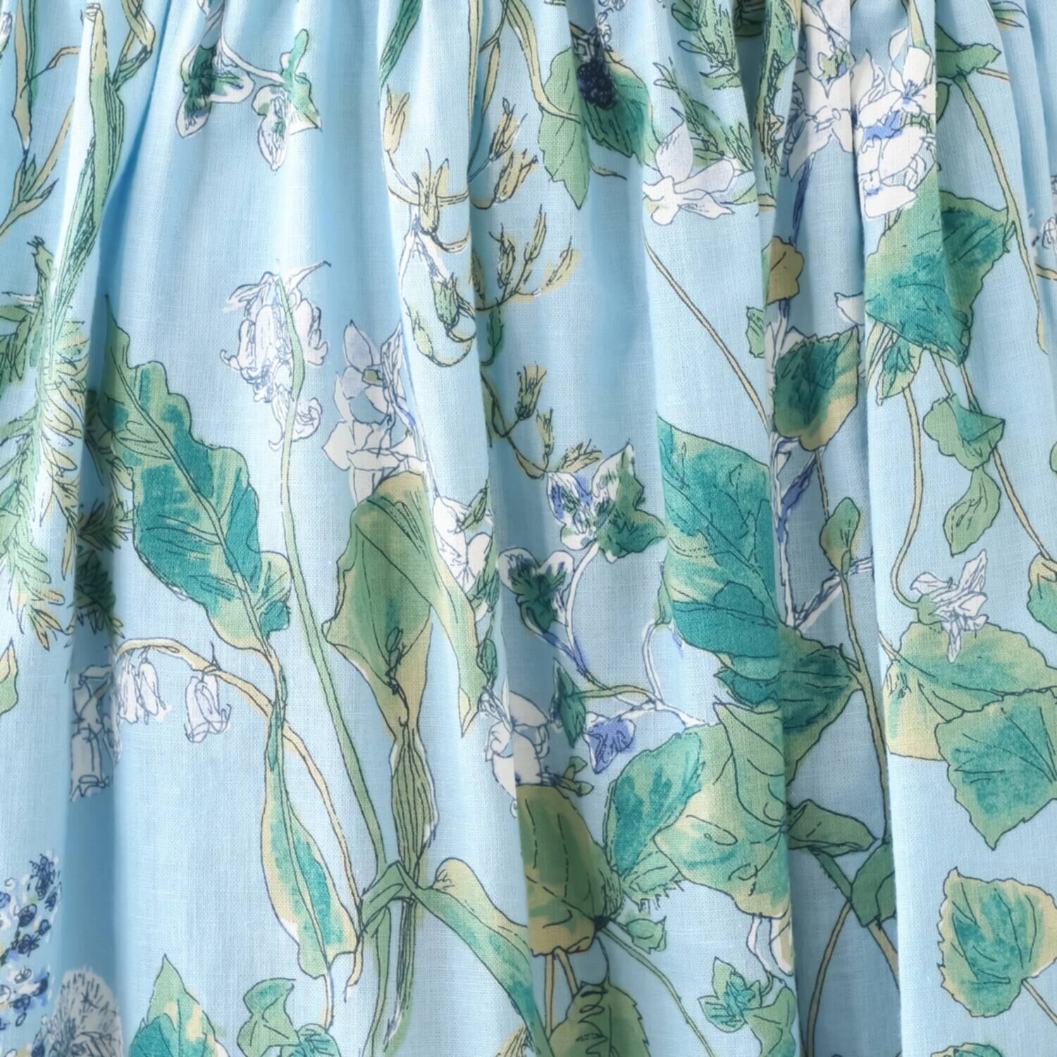 マルティジャーニ 日本製　匠の技 リネンコットン ボタニカルプリント スカート