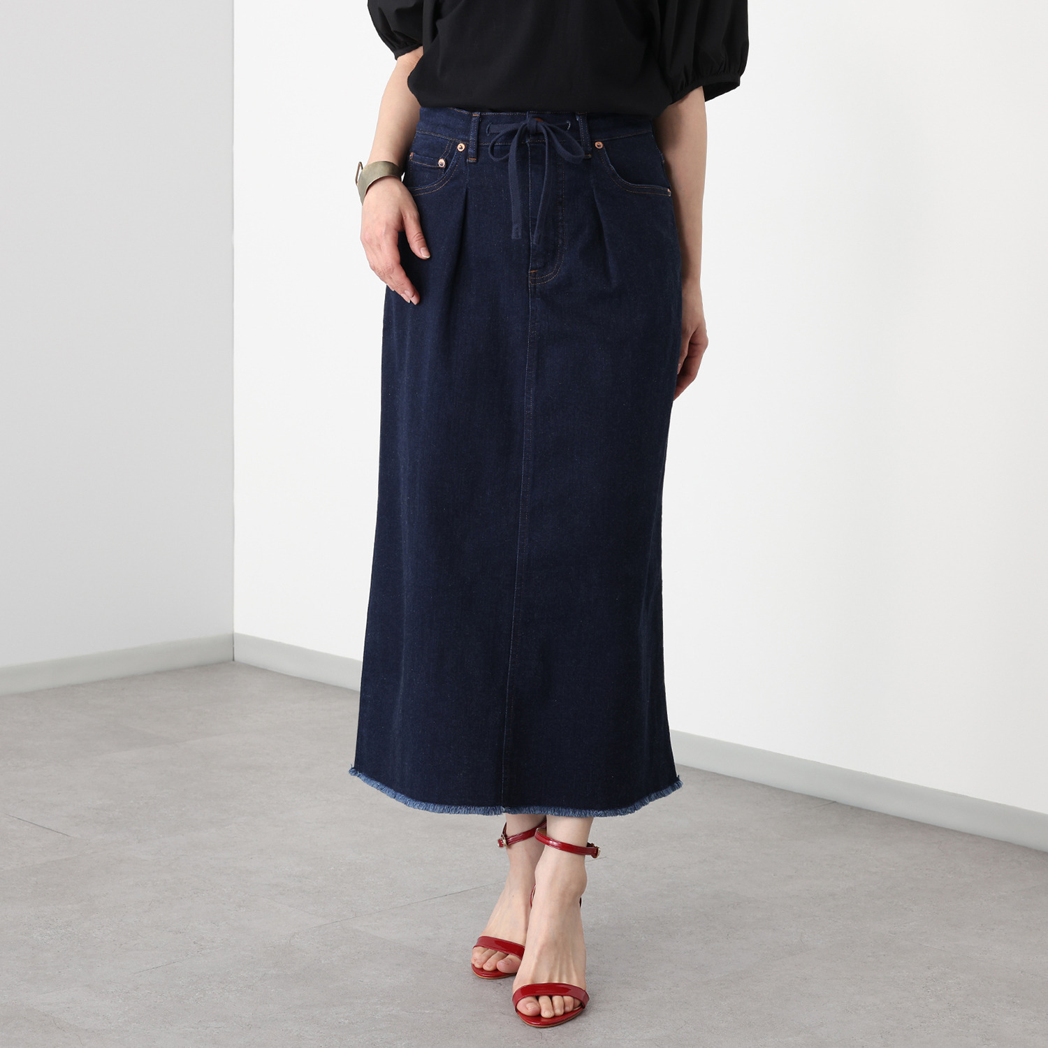 シュガーデプト コーンデニム（Ｒ） スーパーストレッチ ドロストスカート