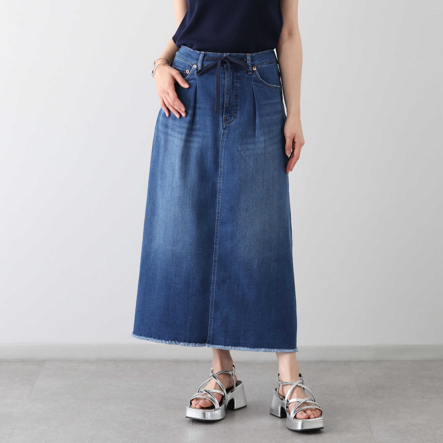 シュガーデプト コーンデニム（Ｒ） スーパーストレッチ ドロストスカート