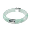 マスターストーン シルバー 無着色本翡翠 開閉式バングル
