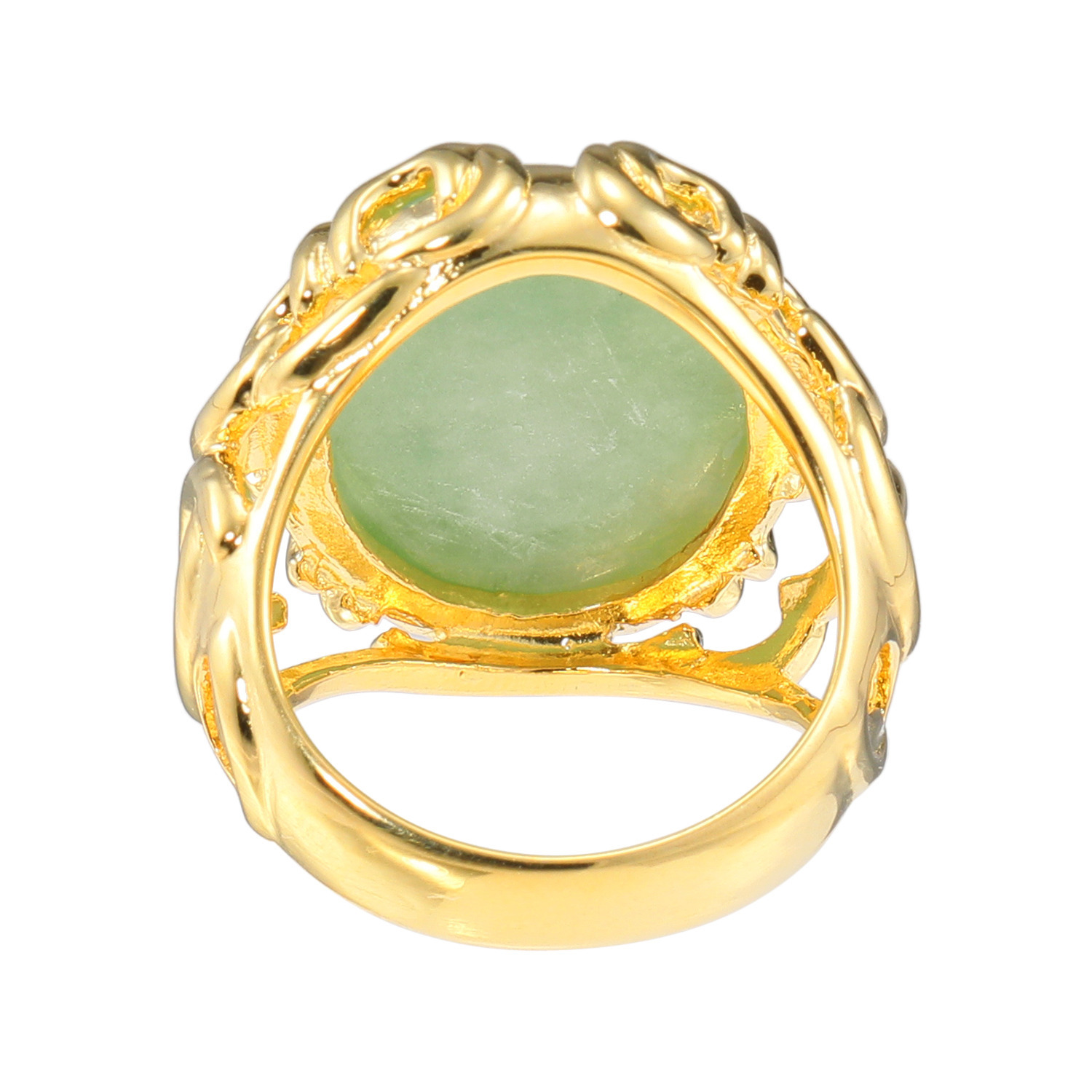 マスターストーン シルバー 無着色本翡翠 瑞雲デザインリング